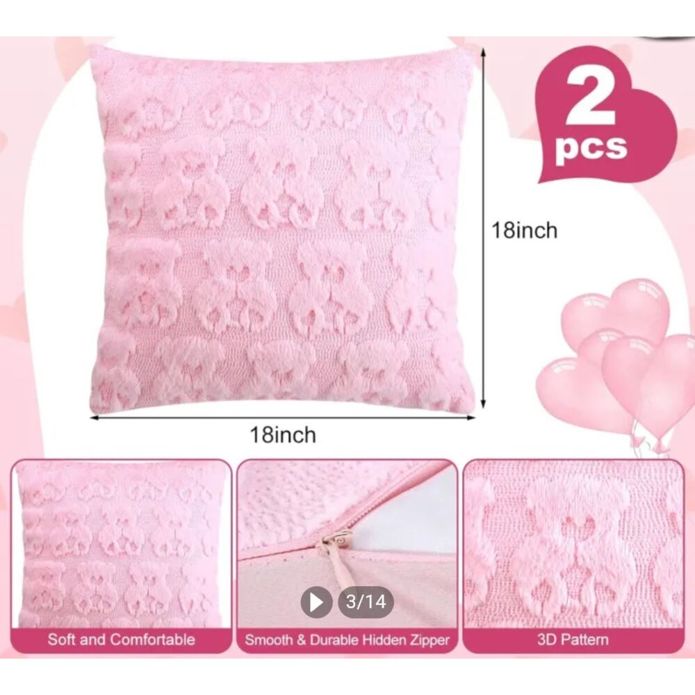 Pink throw pillow covers. New in original plastic.